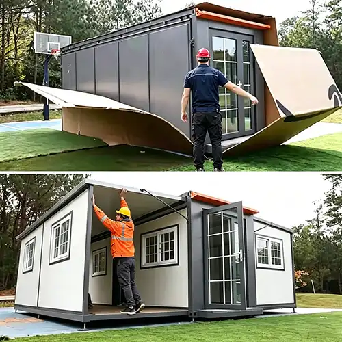Expandable Container House deployed on site