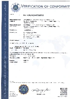 CE European Conformity Certificate